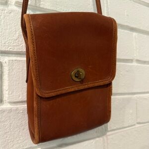 Vintage Coach Scooter Bag Brown Leather